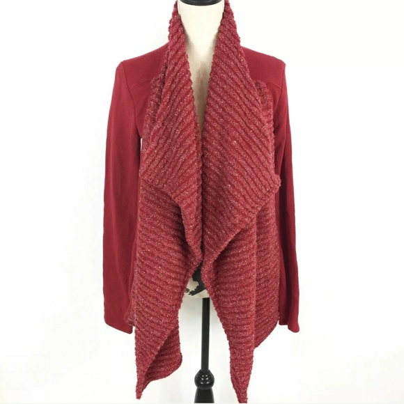 Lucky Brand Wool Blend Red Cardigan Sweater - Picture 3 of 7